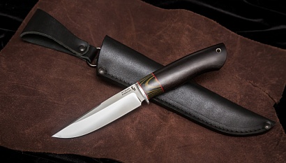 Фото ножа Варан из стали Х12МФ — 117, сталь х12мф, притин дюраль, вставка микарта, граб
